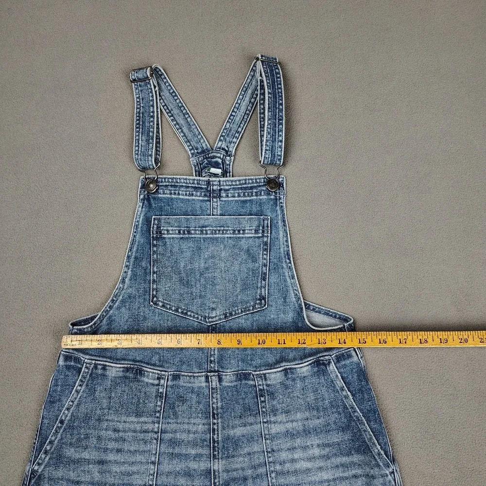 Aerie Denim Overall Shorts Women XS Blue Cuffed‎ Hem Casual Festival Preppy EC
